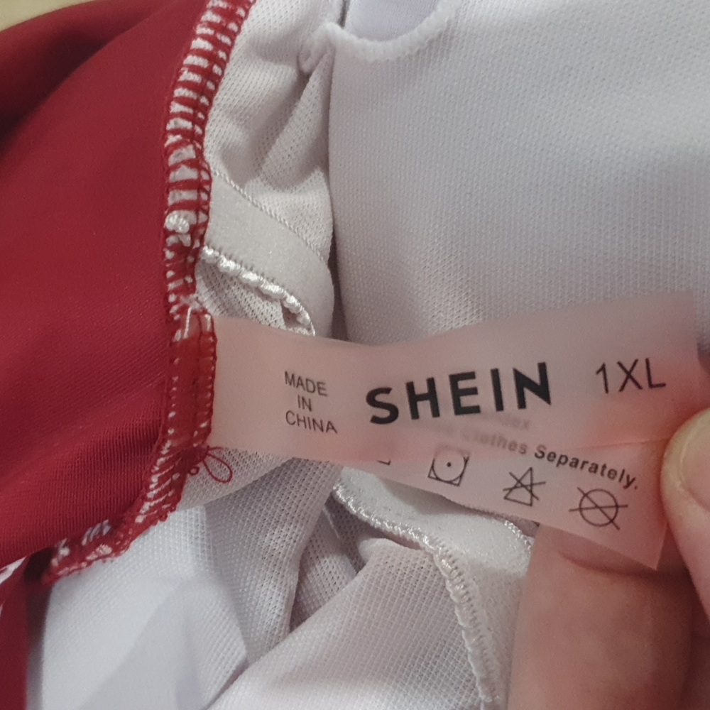 Shein Red Swimsuit One Piece Size 14 approx - Picture 3 of 4